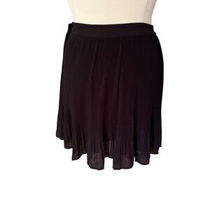 Boden Size US20 UK22 Black Polyester Pleated Flare Hem Knee-Length Plisse Skirt